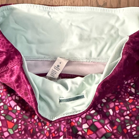 lululemon athletica Purple Biker Mosaic Bike Shorts 4 - Picture 2 of 3